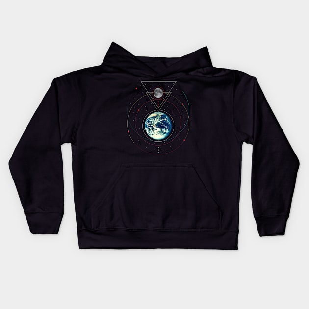 Geometric universe Kids Hoodie by uglyvector